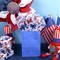100 Sheet Red White Blue Bows Tissue Paper, Patriotic Ribbons Patterns Gift Wrapping Paper for 4th of July DIY Crafts Independence Day Veteran's Day Party Supplies, 13.8 x 19.7 Inch